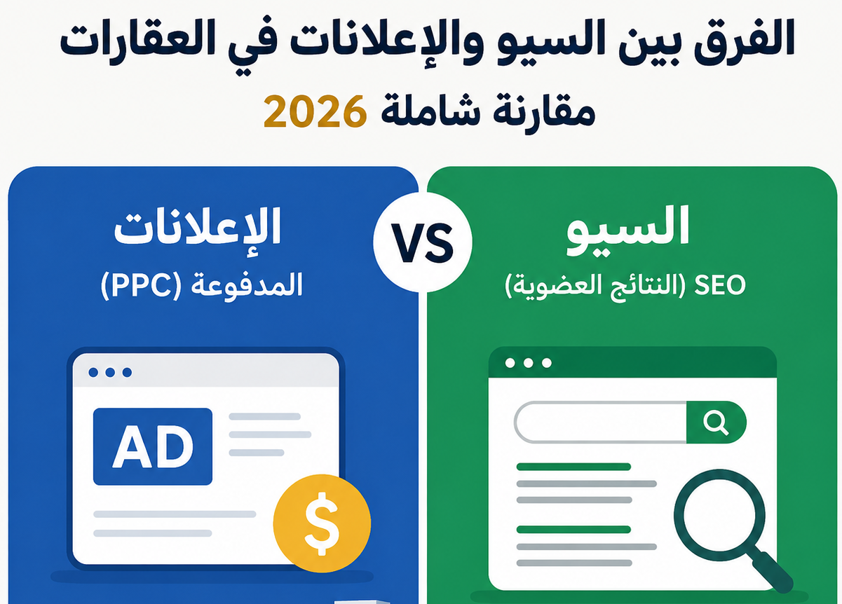 الفرق بين السيو والإعلانات في العقارات الفرق بين السيو والإعلانات في العقارات